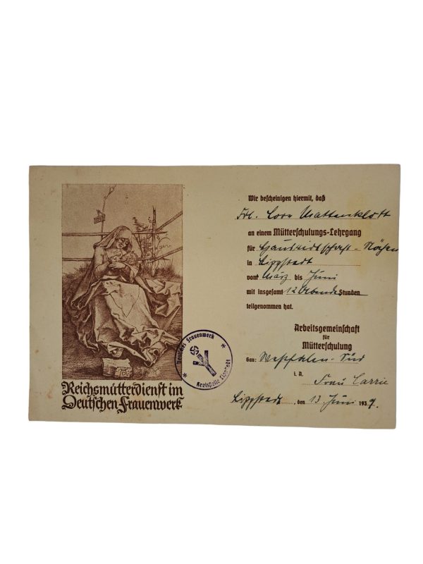Reichsmutterdienst / document