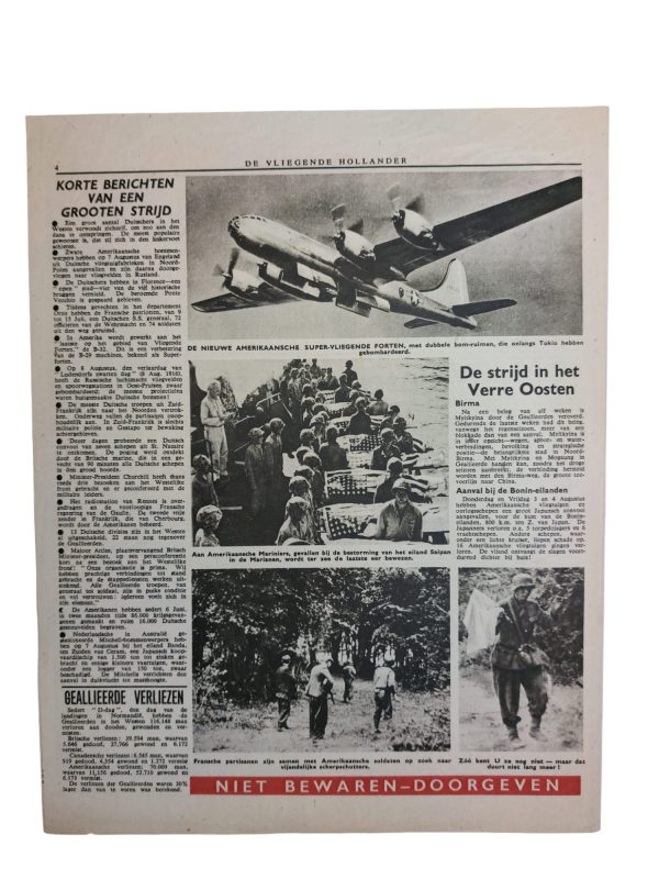 Flying Dutchman Newspaper / Vliegende Hollander Krant / 10-08-1944