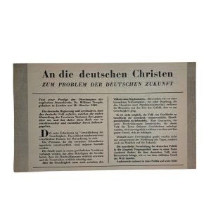 Leaflet An Die Deutschen Christen
