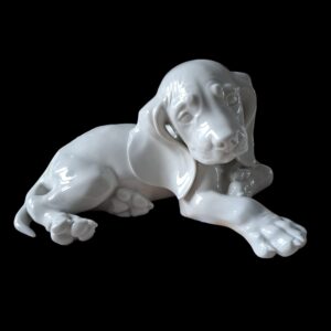 ss allach porcelain figure lying dachshund 1 kÄrner front