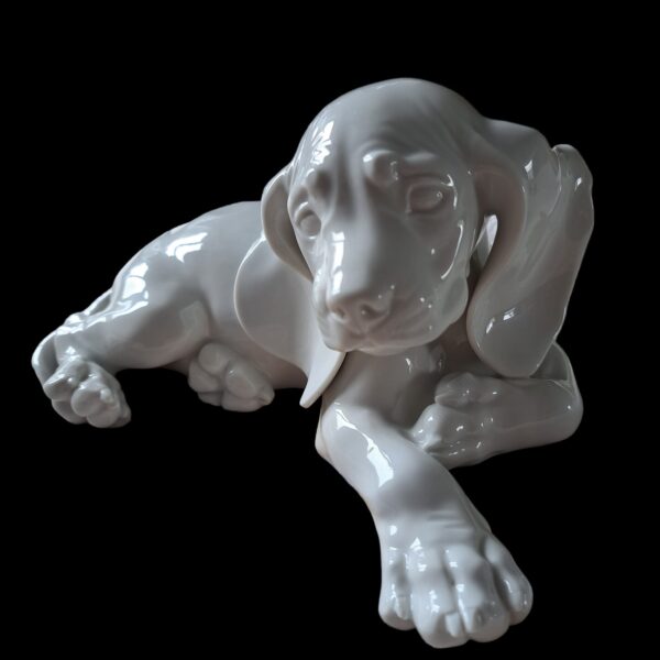 ss allach porcelain figure lying dachshund 1 kÄrner side