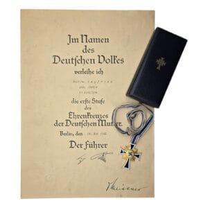 mutterkreuz im gold mit box und urkunde