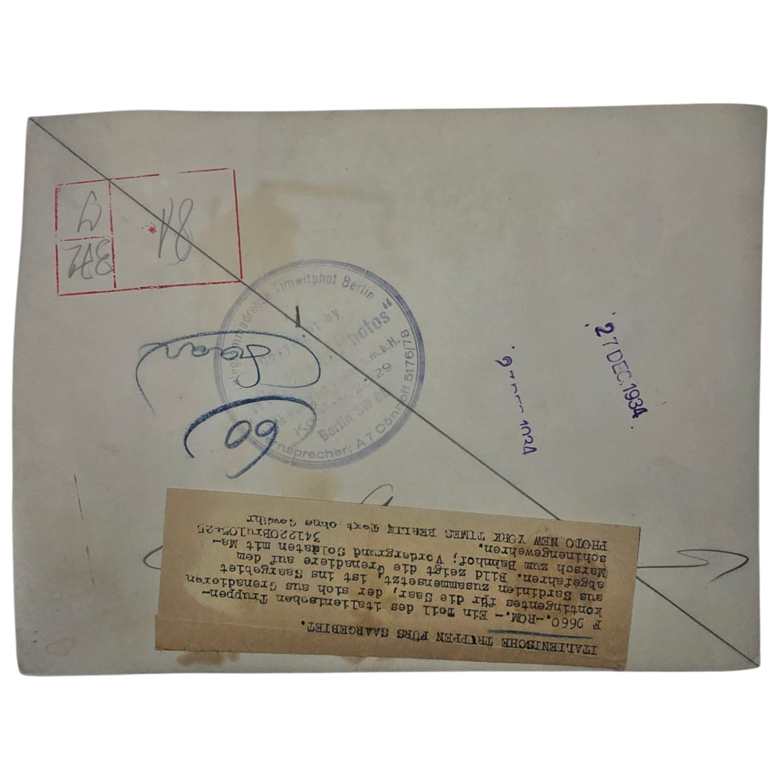 press photo italian troops in the saar region back