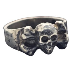 german ww2 canteen ring with totenkopf – 800 silver military ring 4
