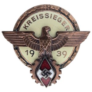 hitler youth kreissieger badge – hj district winner award by h. aurich 1