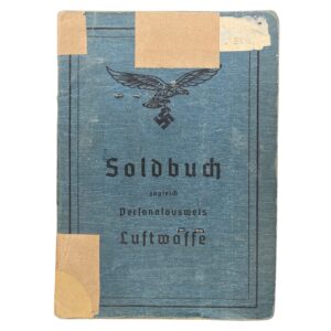 original ww2 luftwaffe soldbuch. soldier paybook